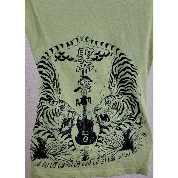 Truck Lime Green Distressed Graphic T Shirt Top Large Soft Lightweight Tagless - Picture 4 of 5